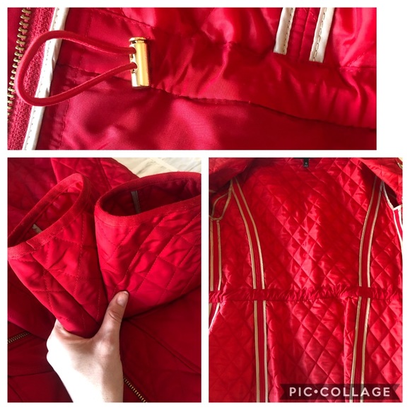 Quilted Hot Red Talbots Jacket - Picture 7 of 8